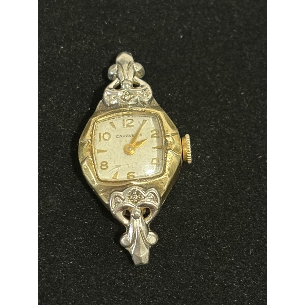 Vintage Caravelle Bulova Women's Dress Watch 10K RGP Parts Repair Non-Running